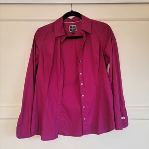 Express Button-Down Shirt in Berry Pink